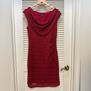 Connected Apparel Red Lace Dress